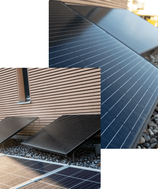 Solarpanes an Häuserwand