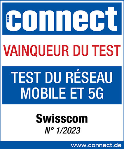 Logo connect test du réseau mobile et 5g