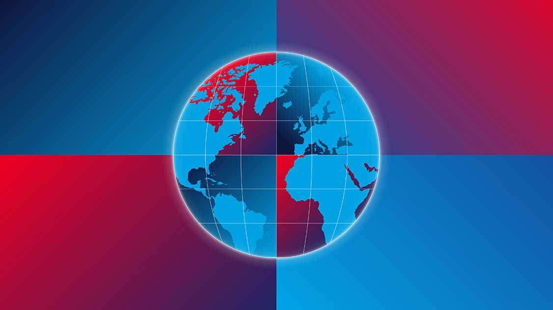 Globus mit Koordinatennetz