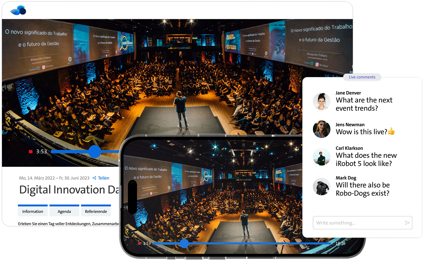 Live streaming integration for events