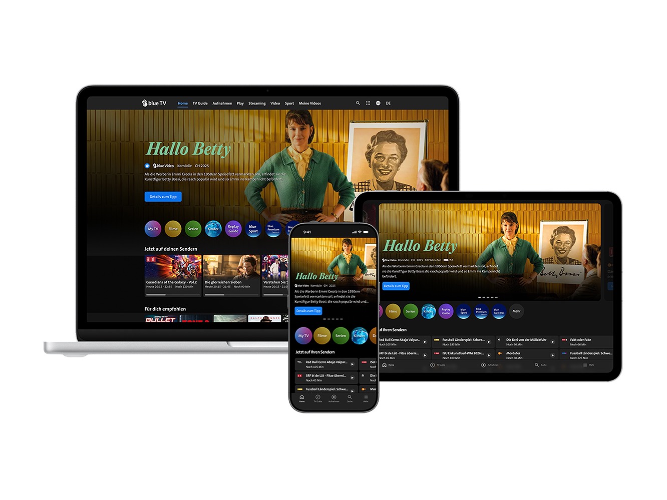 blue TV auf Smartphone, Tablet oder Laptop