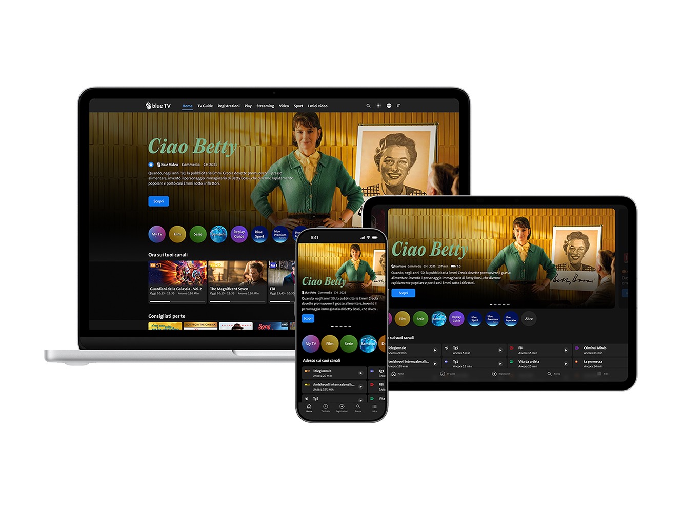 blue TV su smartphone, tablet o portatile