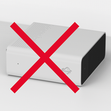 Falsch: WLAN-Box liegend platziert