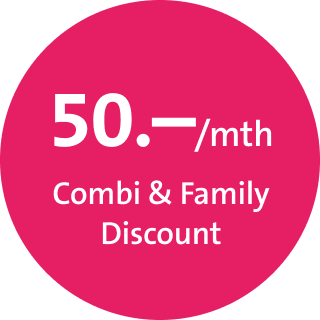 50.–/mth Combi & Family Discount