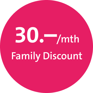 30.–/mth Family Discount