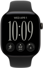 Apple Watch Series 12, boîtier en aluminium, noir, cadran Responsive Art, Bracelet Sport, noir