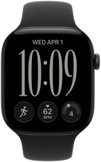 Apple Watch Series 12, boîtier en aluminium, noir, cadran Responsive Art, Bracelet Sport, noir