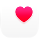 Health App Symbol, ein pinkes Herz in einem weissen Feld
