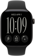 Apple Watch Series 12, Aluminiumgehäuse, Farbe Schwarz, Flow Zifferblatt, Sportarmband, Farbe Schwarz