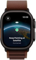 Apple Watch Ultra 4, cassa in titanio nero, connessione satellitare, lato destro, Digital Crown, tasto laterale in rilievo, cinturino Alpine Loop borgogna