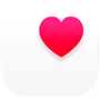 Health App Symbol, ein pinkes Herz in einem weissen Feld