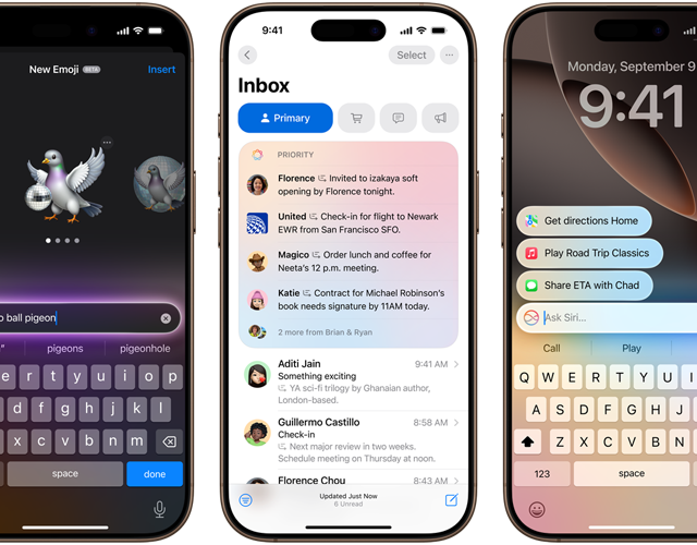 Apple Intelligence Funktionen mit Genmoji, Zusammenfassung, Siri Anfragen tippen auf dem iPhone 16 Pro