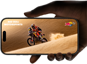 Eine Hand hält ein iPhone 17 Pro, Silber, horizontal, Video wird auf All-Screen Display wiedergegeben und zeigt damit die Batterielaufzeit