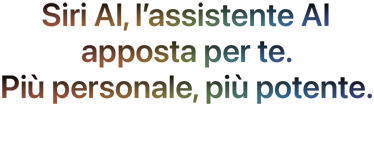 Siri AI. l’assistente intelligente apposta per te. Più personale, più potente.