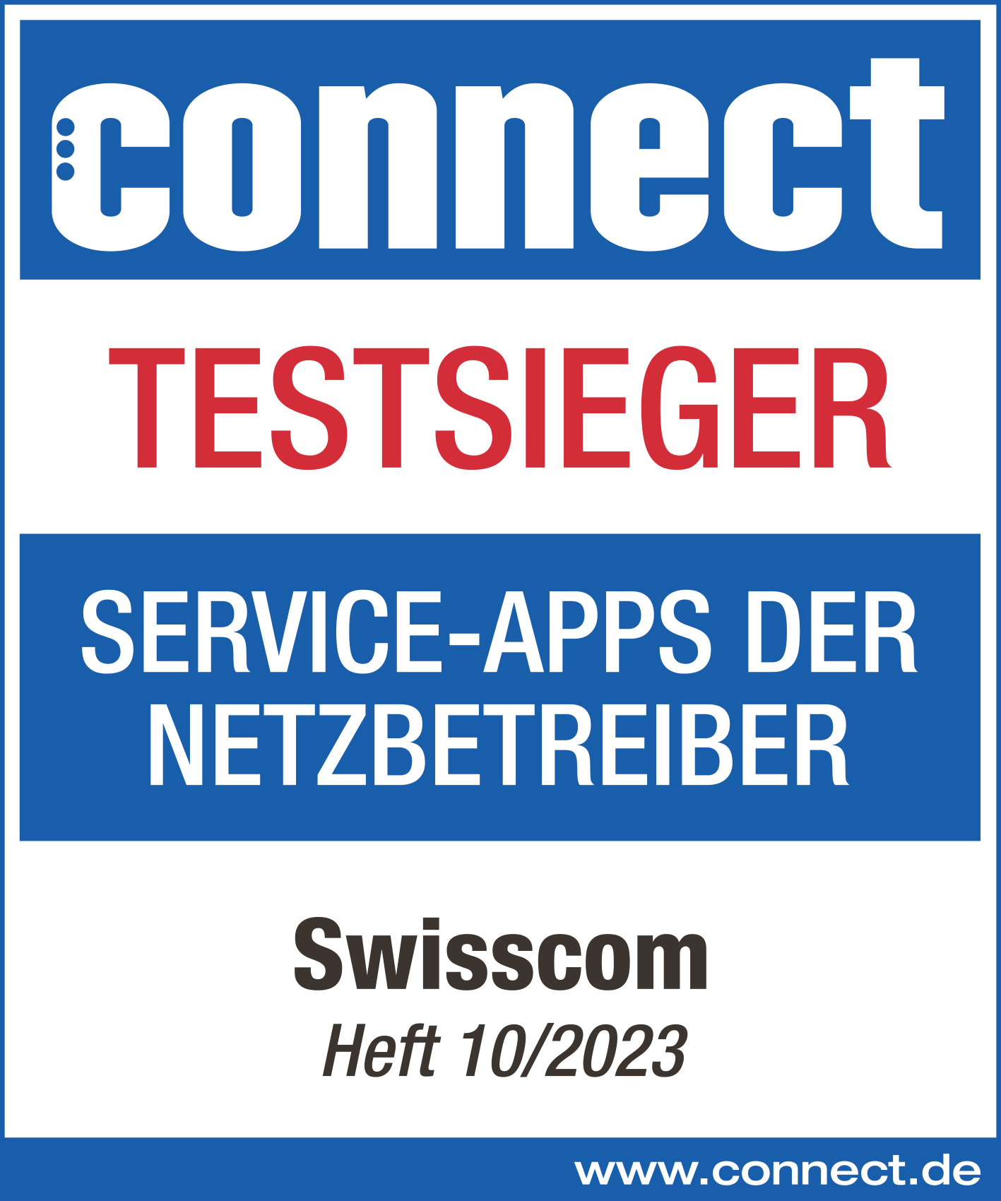 Connect Testsieger Service-Apps der Netzbetreiber Swisscom N 10/ 2023