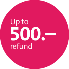 Up to 500.– refund