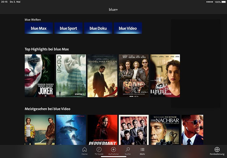 blue TV App (ehemals TV Air) auf PC, Tablet und Handy