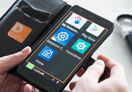 Smartphone avec apps en vue agrandie