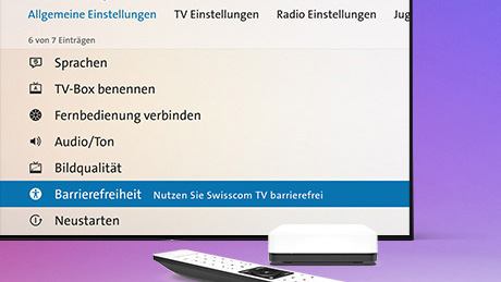 blue TV - setting for barrier-free television