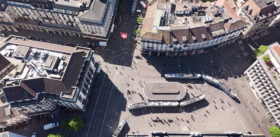 Paradeplatz aus Vogelperspektive