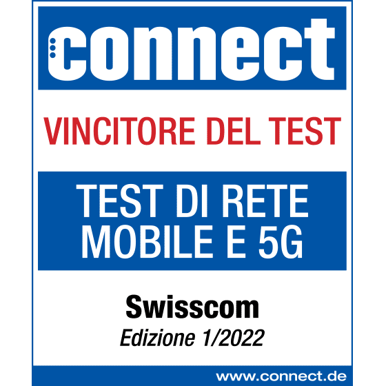 Connect test Winner Swiss Mobile and 5G network test Swiscoom N/ 1/ 2022