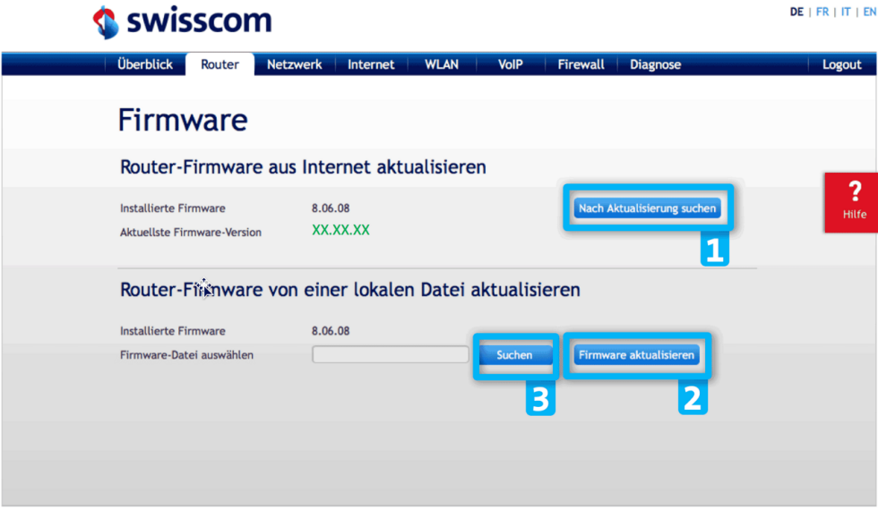 Swisscom Centro Business - Firmware Update