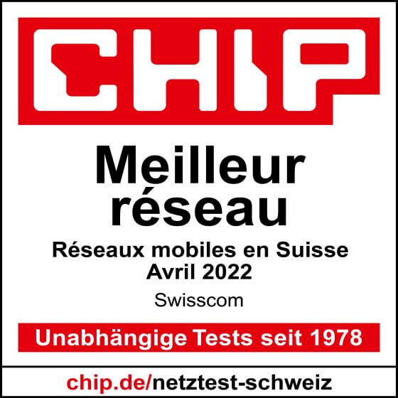 Vainqueur du test 2022 CHIP réseaux mobiles Suisse