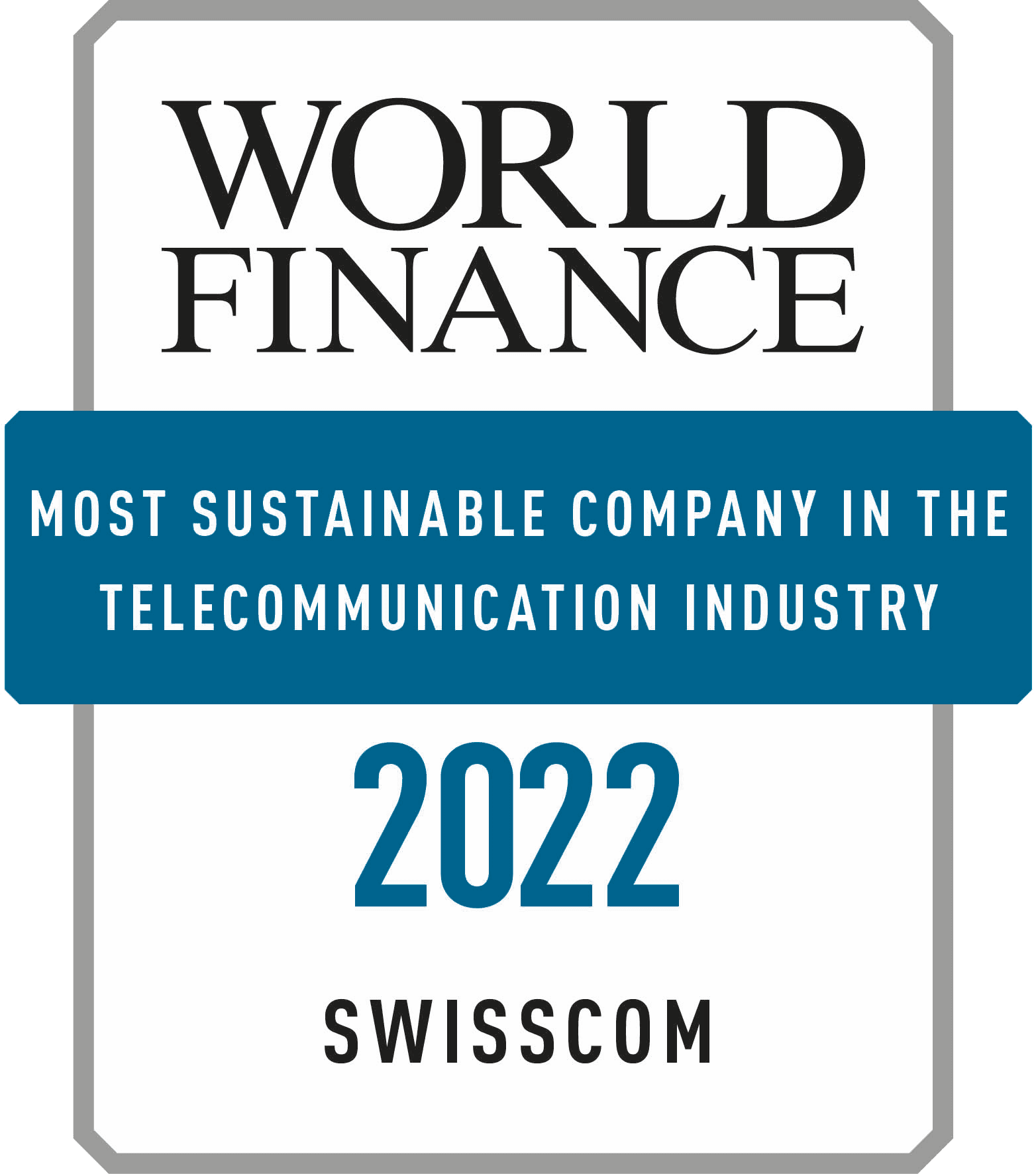 Logo World Finance 2022: Most Sustainable Company in the Telecommunication Industry