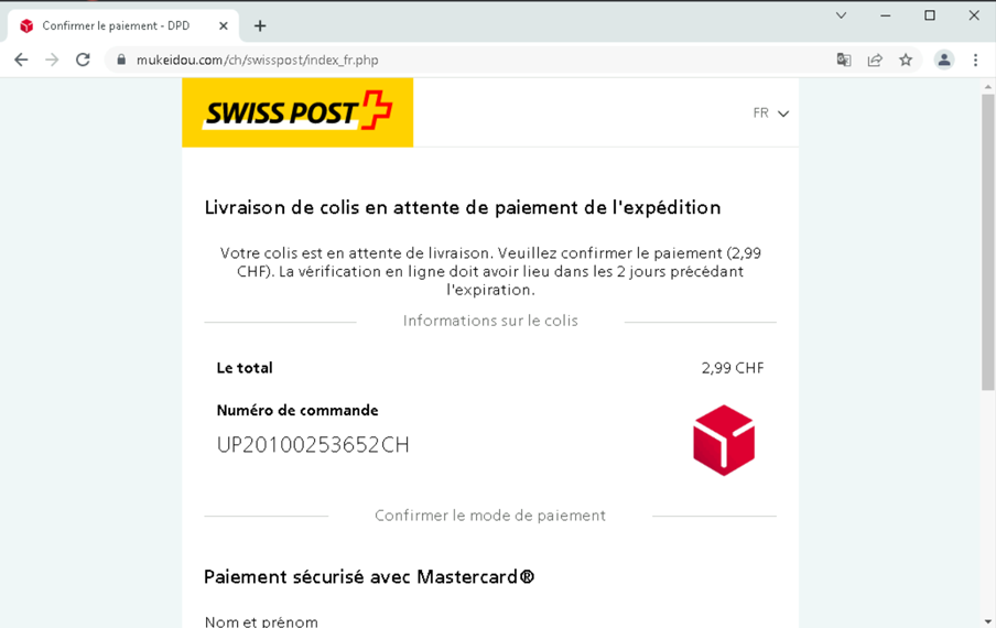 Swisscom Login Phishing Beispiel