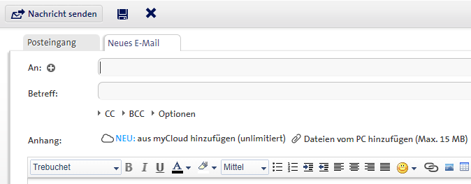 myCloud Daten über Bluewin teilen