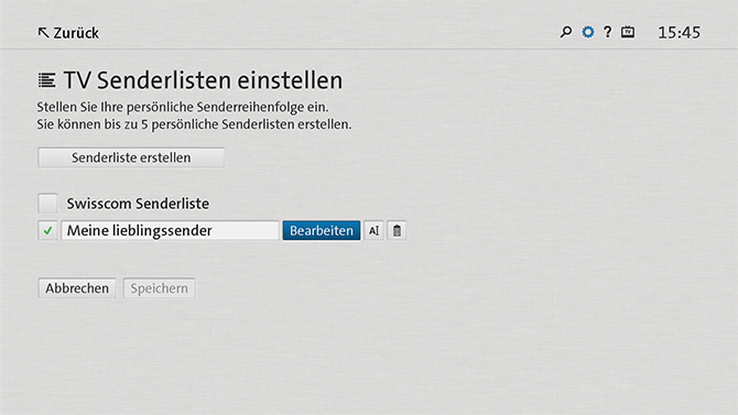 Swisscom TV Senderreihenfolge ändern