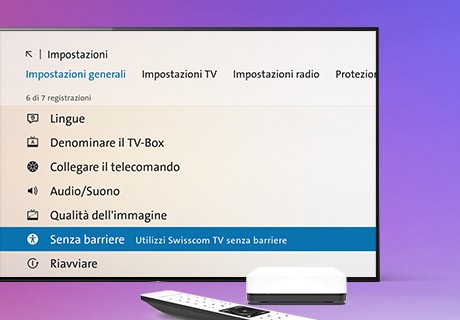 Impostazioni Swisscom TV per l’accessibilità